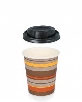 Gobelet jetable à café à emporter en carton 80mm 240ml à rayures + ...