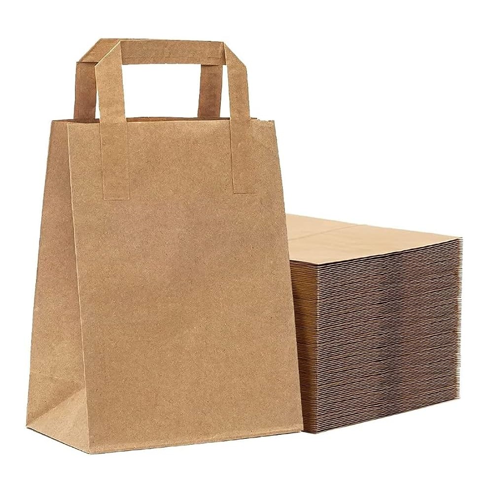 Sacs Kraft Brun à Poignées Plates – Sac Boutique Écologique