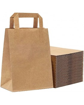 Sacs en papier kraft brun à poignées plates  - Accueil Sacs en papier kraft brun à poignées plates  - Accueil