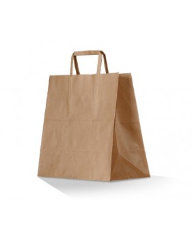 Take Away bruine papieren draagtassen 26x17x25cm 50 stuks  - Home Take Away bruine papieren draagtassen 26x17x25cm 50 stuks  - Home