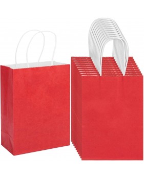 Rode Draagtassen van gekleurd kraftpapier met gevlochten oren 18x8x...