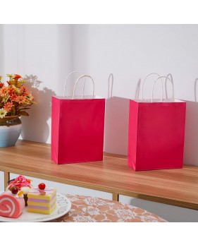 Roze Kraft Tas 18x8x22 cm met Gedraaide Handvatten – Winkeltas