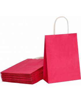 Roze Kraft Tas 18x8x22 cm met Gedraaide Handvatten – Winkeltas