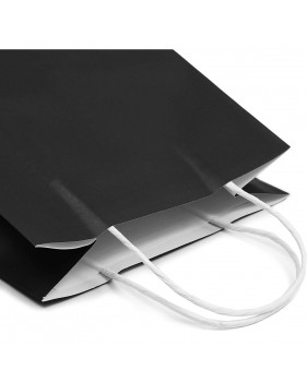 Zwarte Kraft Tas 18x8x22 cm met Gedraaide Handvatten – Winkeltas