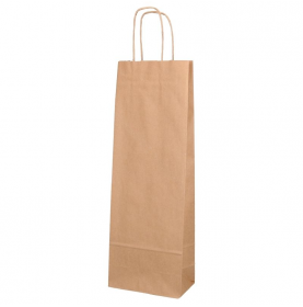 Sac papier kraft brun pour une bouteille, fond cartonné renforcé 2