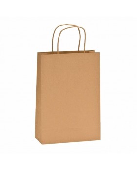 Sacs kraft brun à poignées torsadées 18x8x22cm  - Accueil