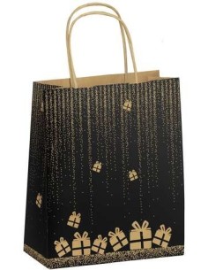 Sacs de Noel en papier kraft à poignées plates " White Elk"  - Accueil