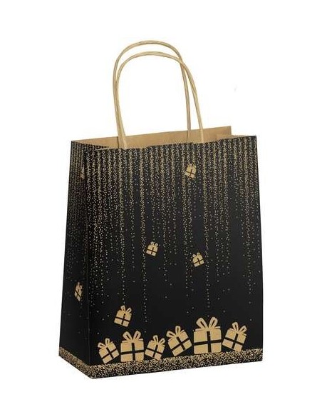 Sacs de Noel en papier kraft à poignées plates " White Elk"  - Accueil