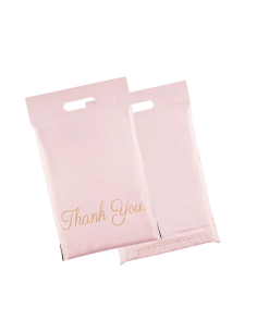 Enveloppes d'expédition avec poignée rose " Thank you" format A3 – 31 x 42 + 7cm  - Pochettes d'envoi postal en plastique 2