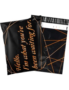 Verzendzakken met handvat « For you « zwaart formaat B4 25,5 x 37 + 7cm / Webshopzakken /Plastic Envelop / Verzendenveloppen