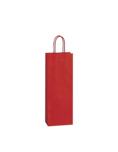 Sacs kraft pour 1 bouteille / vin 14+8x39cm en papier kraft rouge /...