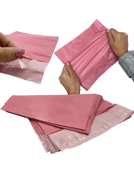 50 x Plastic Envelop Webshopzakken/ Verzendzakken kleur roos / Verz...