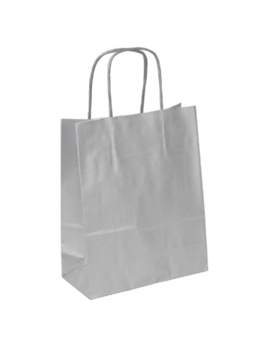 Sacs kraft couleur rouge à poignées torsadées 18x8x22cm  - Accueil