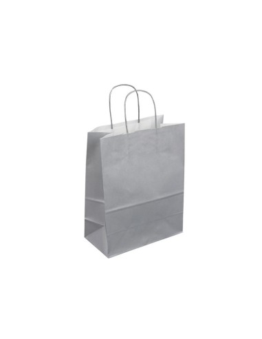 Rode Draagtassen van gekleurd kraftpapier met gevlochten oren 18x8x...