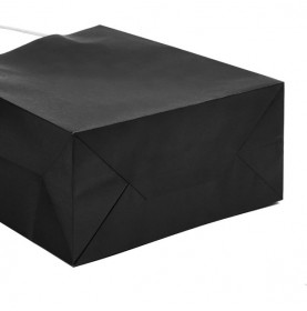 Zwarte Draagtassen van gekleurd kraftpapier met gevlochten oren 18x... 2