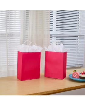 Sacs kraft couleur rose à poignées torsadées 18x8x22cm  - Accueil Sacs kraft couleur rose à poignées torsadées 18x8x22cm  - Accueil