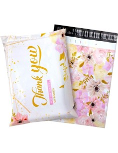 Verzendzakken met handvat "Thank you" formaat B4 – 25,5 x 37/Plastic Envelop / Verzendenveloppen