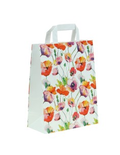 Sacs en papier kraft "Millefiori" à poignées plates 22x10x28cm 50 p...