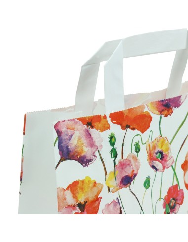 Draagtassen "Millefiori" van gekleurd kraftpapier met platte oren 2...