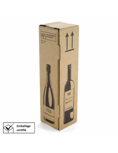 Wijnverzenddoos 1 fles dubbelgolf / Verzenddoos voor 1 fles / Flesv...