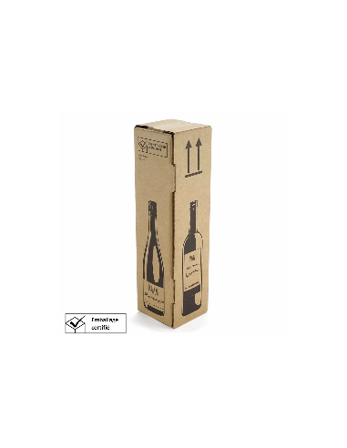 Wijnverzenddoos 1 fles dubbelgolf / Verzenddoos voor 1 fles / Flesv...