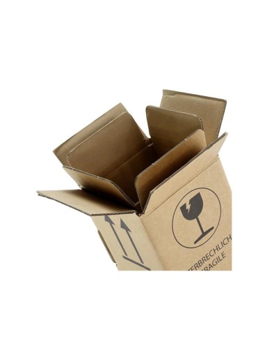 Wijnverzenddoos 1 fles dubbelgolf / Verzenddoos voor 1 fles / Flesv...