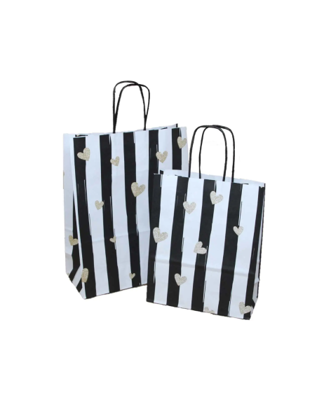 Draagtassen van gekleurd kraftpapier " Noblesse" met gevlochten ore...