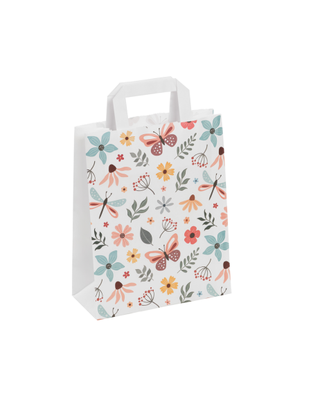 Draagtassen "Millefiori" van gekleurd kraftpapier met platte oren 2...