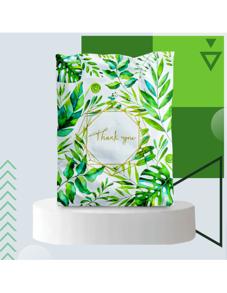 50 Verzendzakken "Thank you" groen formaat A3 31 x 42 + 7cm/ Webshopzakken /Plastic Envelop / Verzendenveloppen