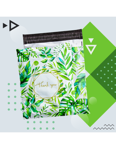 50 Verzendzakken "Thank you" groen formaat A3 31 x 42 + 7cm/ Webshopzakken /Plastic Envelop / Verzendenveloppen