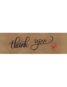 120 Etiquettes en rouleau " Thank you " 7,5 x 2,5cm