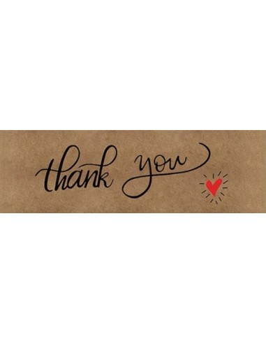 120 Etiquettes en rouleau " Thank you " 7,5 x 2,5cm