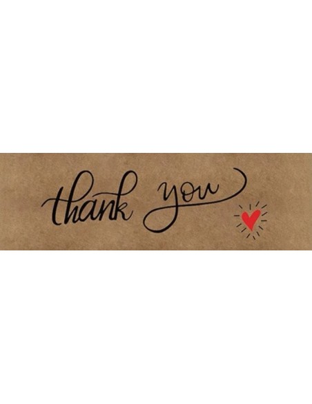 120 Etiquettes en rouleau " Thank you " 7,5 x 2,5cm