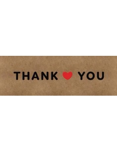 120 stickers op rol " Thank you " 7,5 x 2,5cm