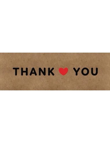 120 stickers op rol " Thank you " 7,5 x 2,5cm