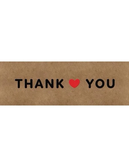 120 stickers op rol " Thank you " 7,5 x 2,5cm