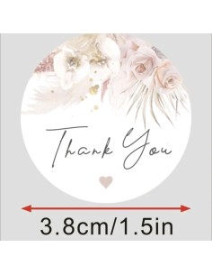 60 stickers op rol " Thank you" 3,9 cm 2