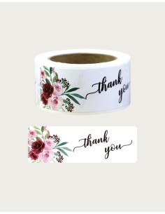120 stickers op rol " Thank you " 7,5 x 2,5cm