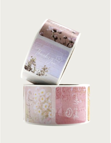 120 stickers op rol " Thank you " 3 cm