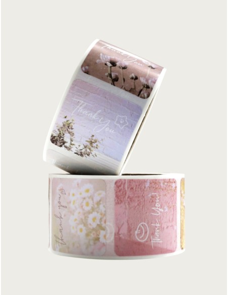 120 zwarte stickers op rol " Thank you for you order " 7,5 x 2,5cm ...