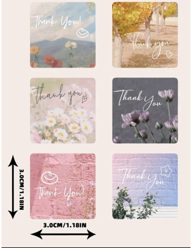 120 stickers op rol " Thank you " 3 cm
