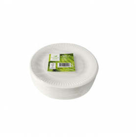 100 x kartonnen borden Kraft wit karton 23cm /Wegwerp servies - Fee... 2