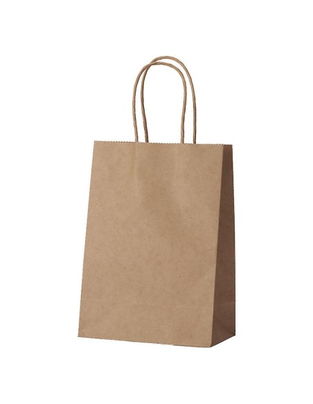 50 x Sacs kraft blanc à poignées torsadées 18x8x22cm  - Accueil