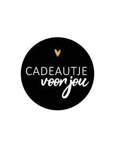 Stickers op rol " Cadeautje voor jou " 4 cm zwart