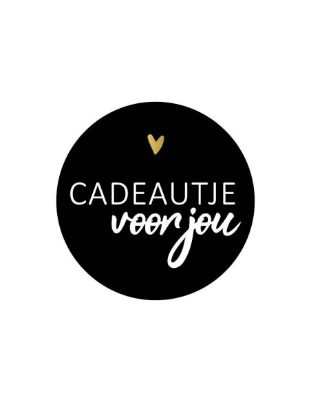 Stickers op rol " Cadeautje voor jou " 4 cm zwart