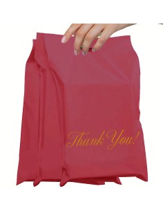Verzendzakken met handvat « Thank you « roos formaat A3 – 31 x 42 + 7cm / Webshopzakken /Plastic Envelop / Verzendenveloppen