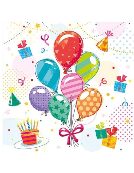 Wegwerp Servies Set Verjaardag - 20 personen- 20 x Borden 23cm Bekers 0,2 l Servetten 3-laags 33 cm x 33 cm feest Feestartikelen