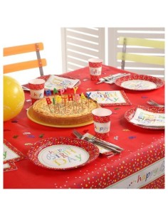 10 x Kartonnen feestborden "Happy birthday", rond Ø 23 cm borden van karton voor feest 2