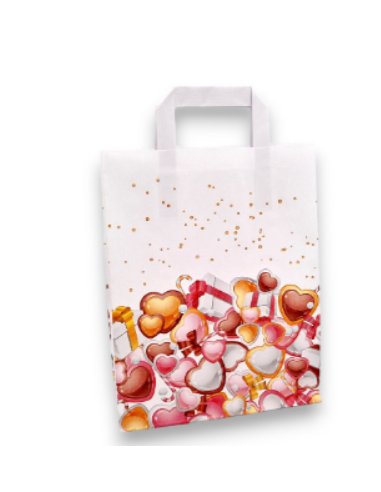 Sacs en papier kraft avec poignées 22x10x28cm motif pâtisserie cadeaux NoËl