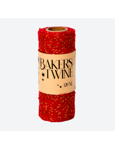 Decoratieve touw met folie 120m Baktouw/slagerstouw/bindtouw voor cadeautjes Kerst